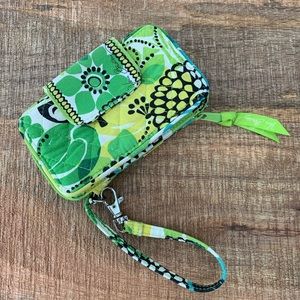 Vera Bradley Wristlet in Green, White, Citron